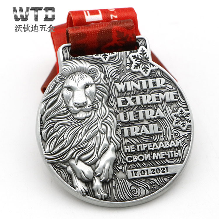 定制创意动物狮子纪念古银奖牌公益活动奖章组合马拉松各种挂饰