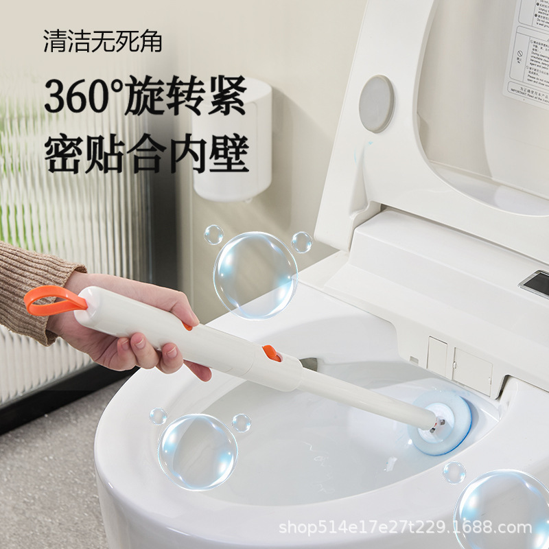 2025新型電動使い捨てトイレブラシ溶解交換頭長柄清潔ブラシ手持ちブラシ|undefined