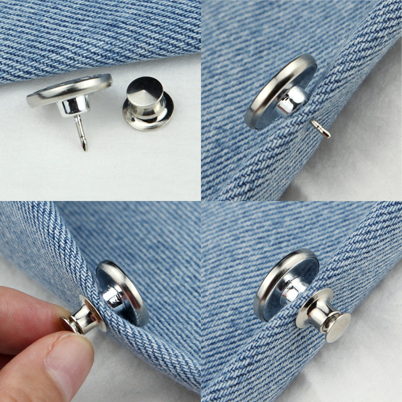 Jeans Buttons, Nail-Free, Universal Buttons, Adjustable and Removable Buttons, Waist Size Change, Small Waist Buckles, Metal Nail Buttons