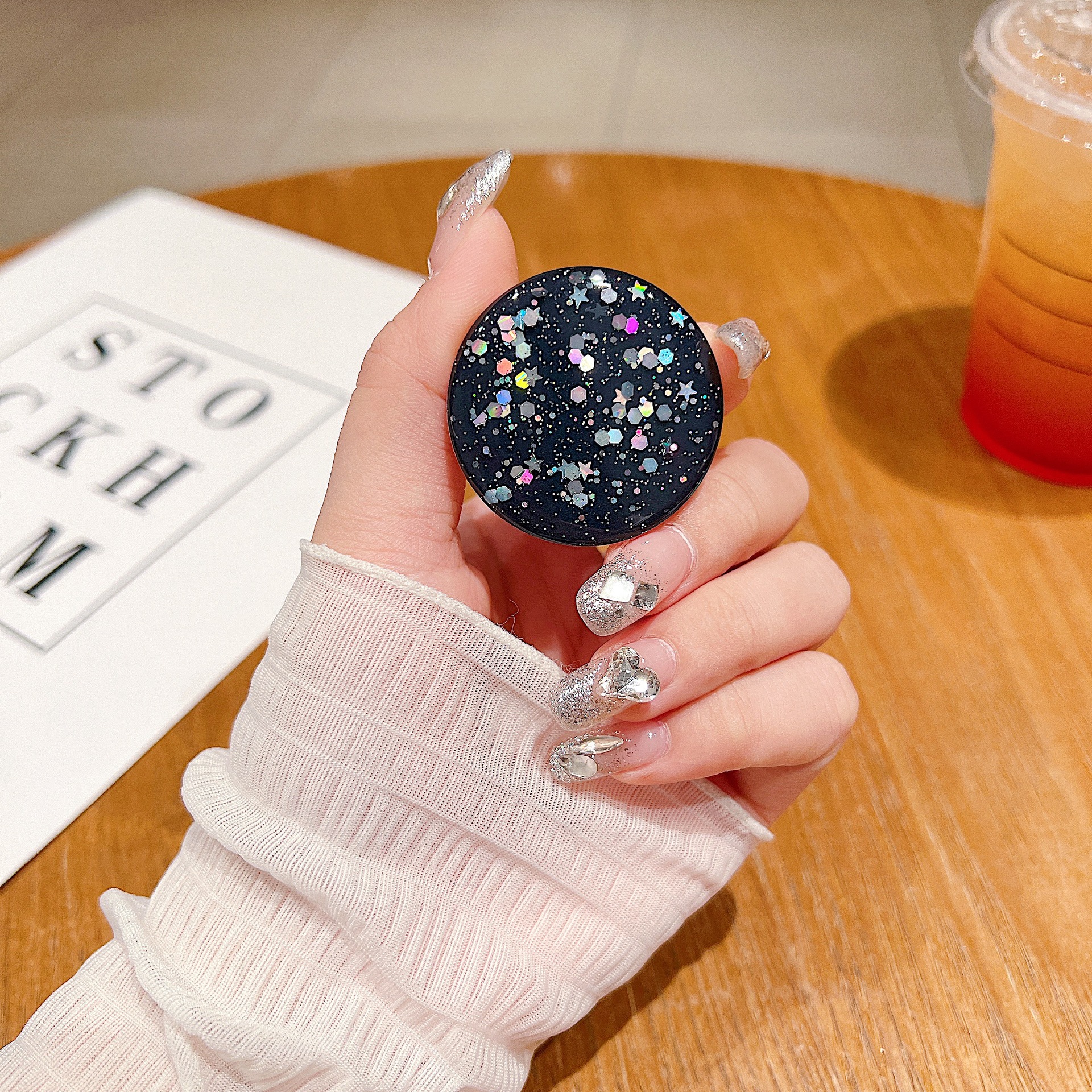 8g Weight Universal Applicable Brands Airbag Bracket Classification Epoxy Material Colorful, Starry Sky Pattern Shiny Style Colorful Starry Sky Epoxy Shiny Universal Airbag Bracket 11