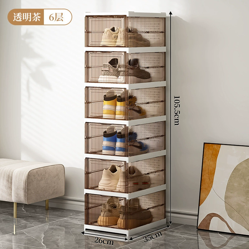 Foldable Transparent Shoe Box storage, Plastic Shoe Cabinet, Stackable 1–9 Layers, Easy Assembly