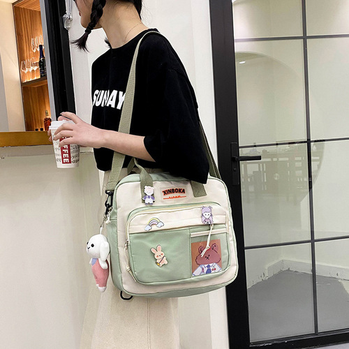 Replenishment bag for primary and secondary school students, large-capacity art bag, multi-functional tote bag, cute unisex school bag, children's crossbody bag