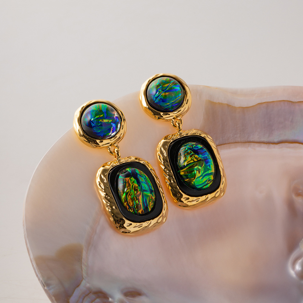 Vintage Style Geometric Copper Plating Drop Earrings 1 Pair