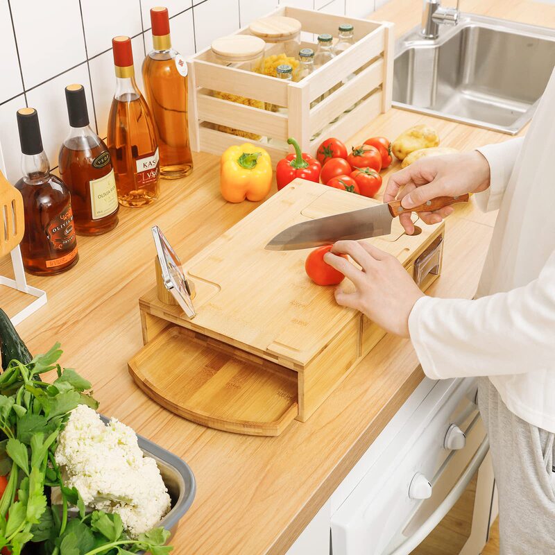 Multifunctional bamboo cutting board kitchen suit with grater storage box sticky board Amazon new cutting board with drawer Multifunctional bamboo cutting board kitchen suit with grater storage box sticky board Amazon new cutting board with drawer
