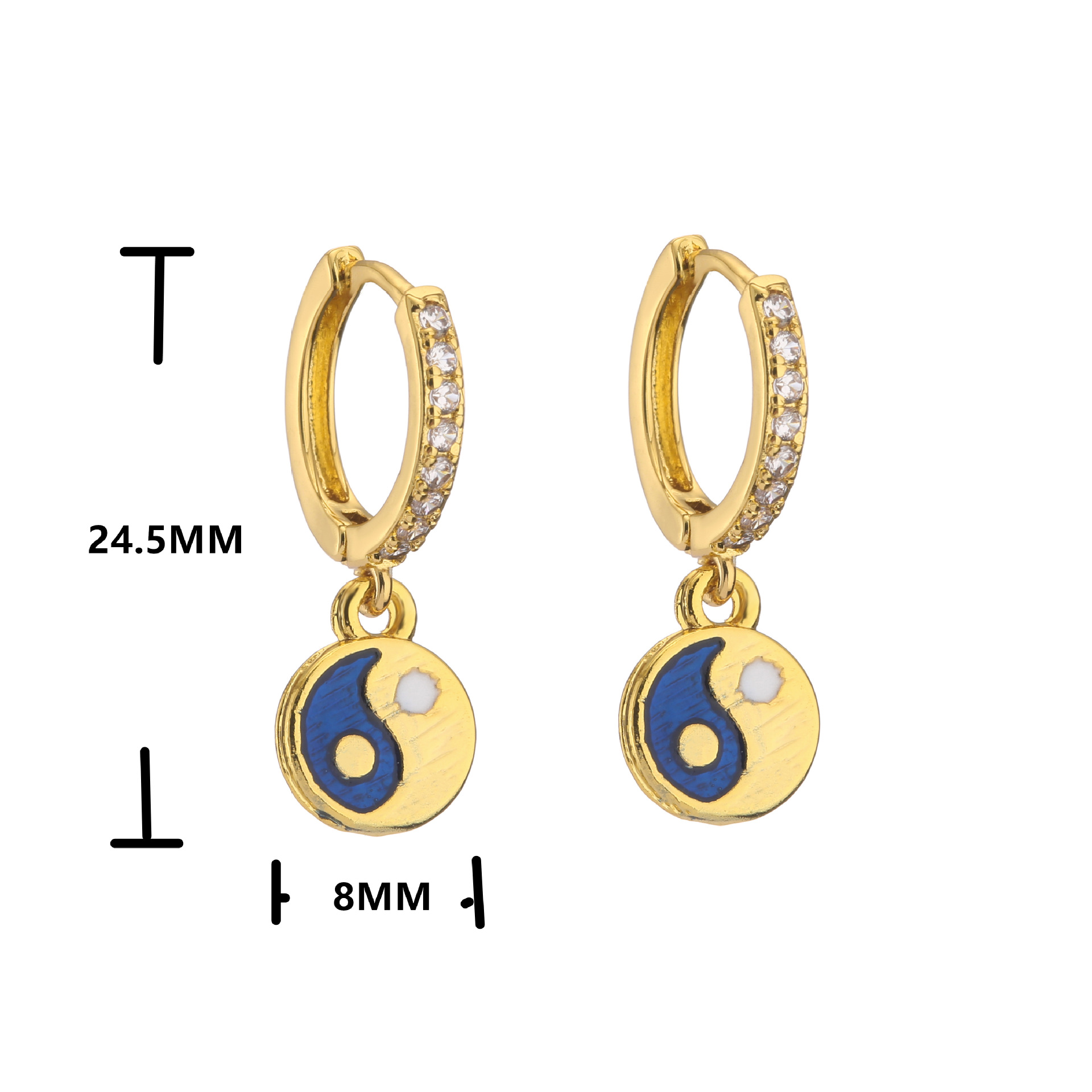 Retro Micro-inlaid Zircon Oil Drop Color Heart Starfish Lightning Earrings display picture 30