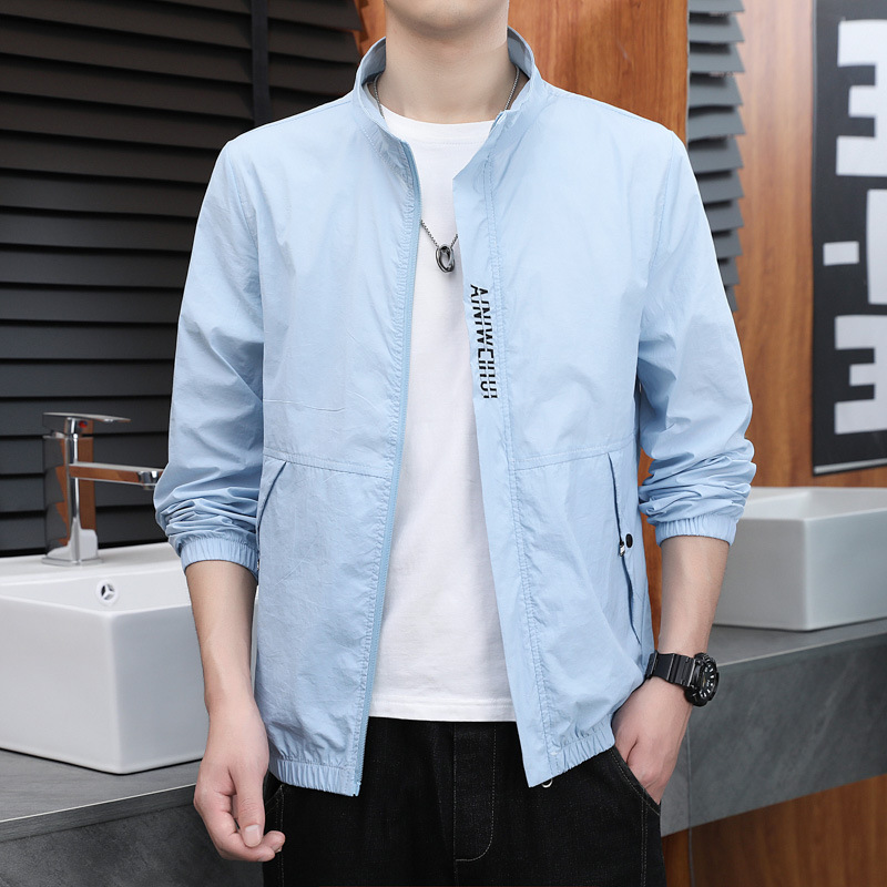 Men's Sunscreen Clothing Summer Outdoor Men's Thin Jacket Ice Silk Sunscreen Clothing Coat Trendy Brand Fishing Skin Clothing