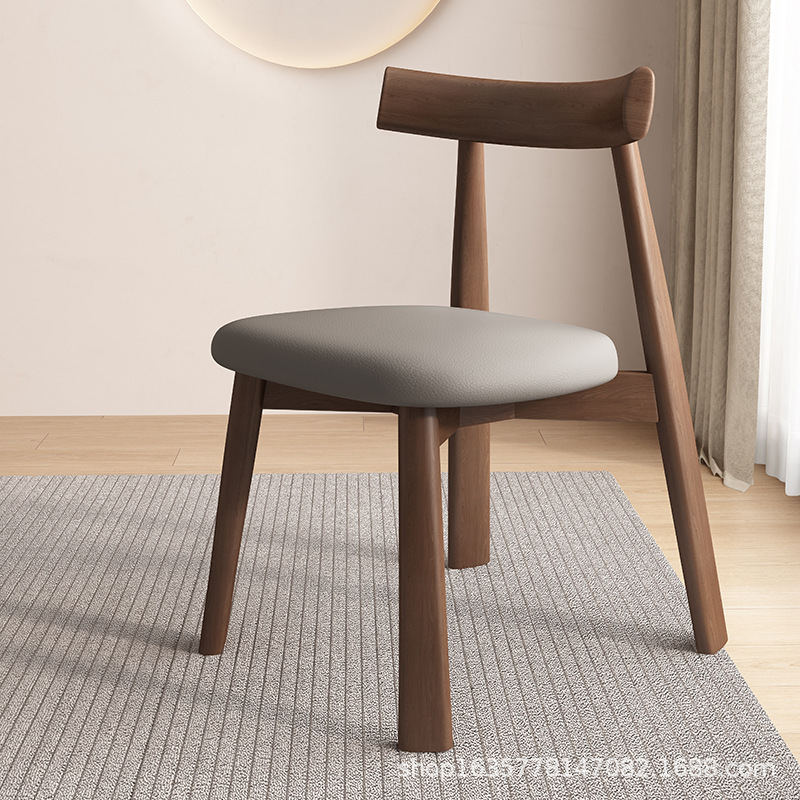 silla de comedor de madera maciza moderna simple, silla de respaldo de restaurante nórdico, estudio, mesa de comedor de hotel, taburetes, fábrica de origen