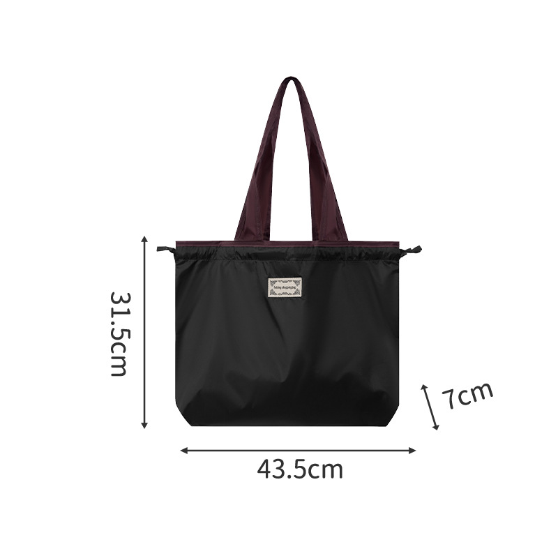 Runhui nueva bolsa de compras plegable de color en contraste bolsa de compras de supermercado bolso de hombro para mujer de gran capacidad bolso de compras