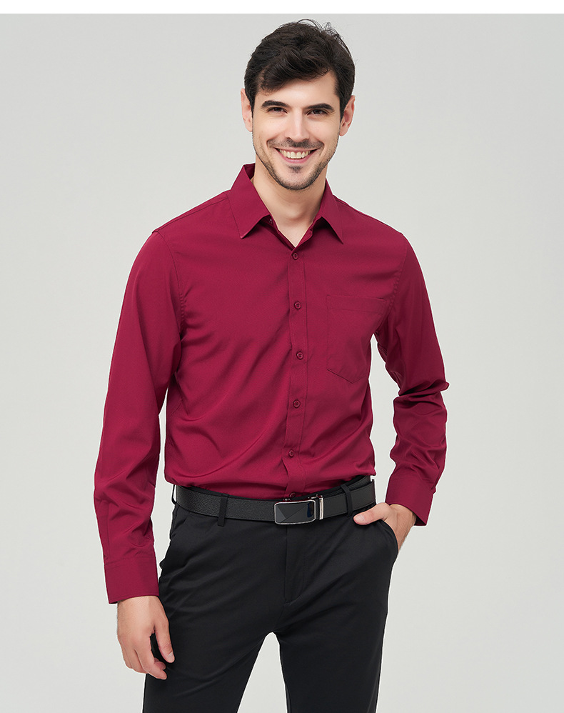 420g Weight Casual Jacket Outerwear Type Long Sleeve Sleeve Length 4-Way Stretch Fabric, Polyester Fabric Type Regular Top Length Daily Occasion Wholesale Men's Business Solid Color Long Sleeve Men's Tops