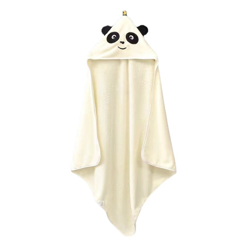 Coral Fleece Children's Bath Towel Bath Wrapping Towel Newborn Wrapping Towel Bag Thickened Cartoon Absorbent Cloak Holding quilt Cross Border