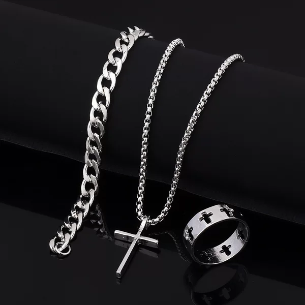 Europe and the United States explosion trend hip-hop retro personality spearhead pendant cross-border hot men's necklace factory direct wholesale