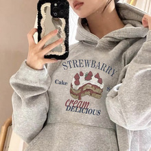 40131明星同款2025冬季韩系减龄ins风时尚休闲百搭加绒连帽卫衣女