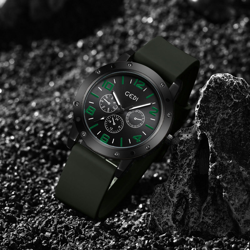Goldie Men's Sports Silicone Watch New Student Quartz Watch Men's Advanced Luminous Watch