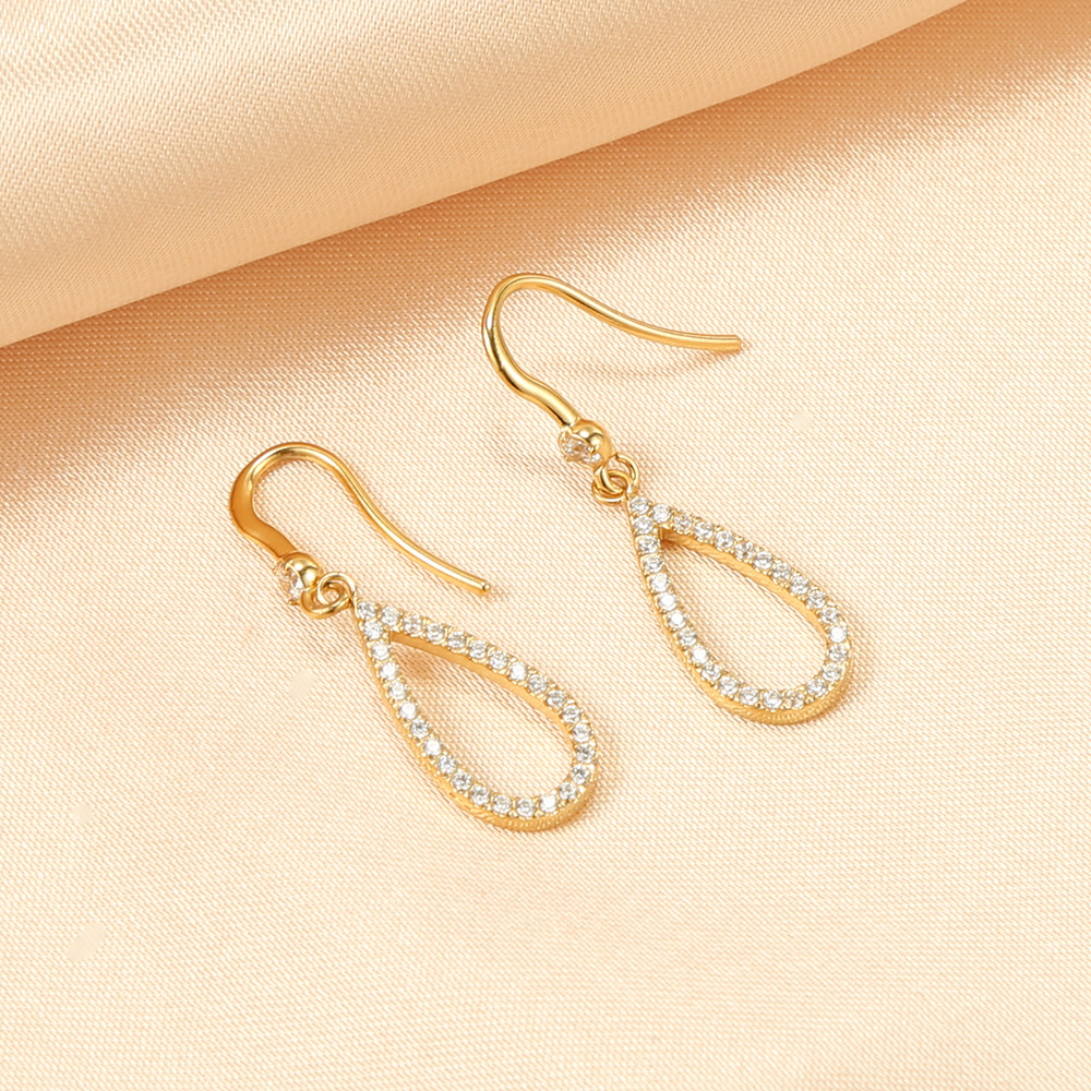 Elegant fashionable universal earrings stainless steel drop-shaped…
