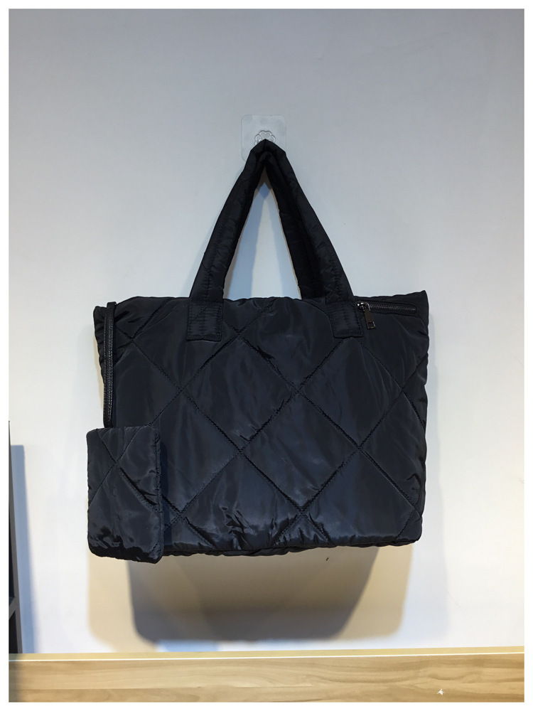 2024 New Fashion Korean Edition Space Cotton Women's Nylon Fabric Ultra Light Crossbody One Shoulder Tote Mother and_voghion.com