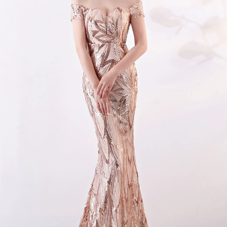 2023 Новое поступление вечернее платье с пайетками, Европейское и американское длинное облегающее банкетное платье для похудения, элегантное банкетное платье для хозяина