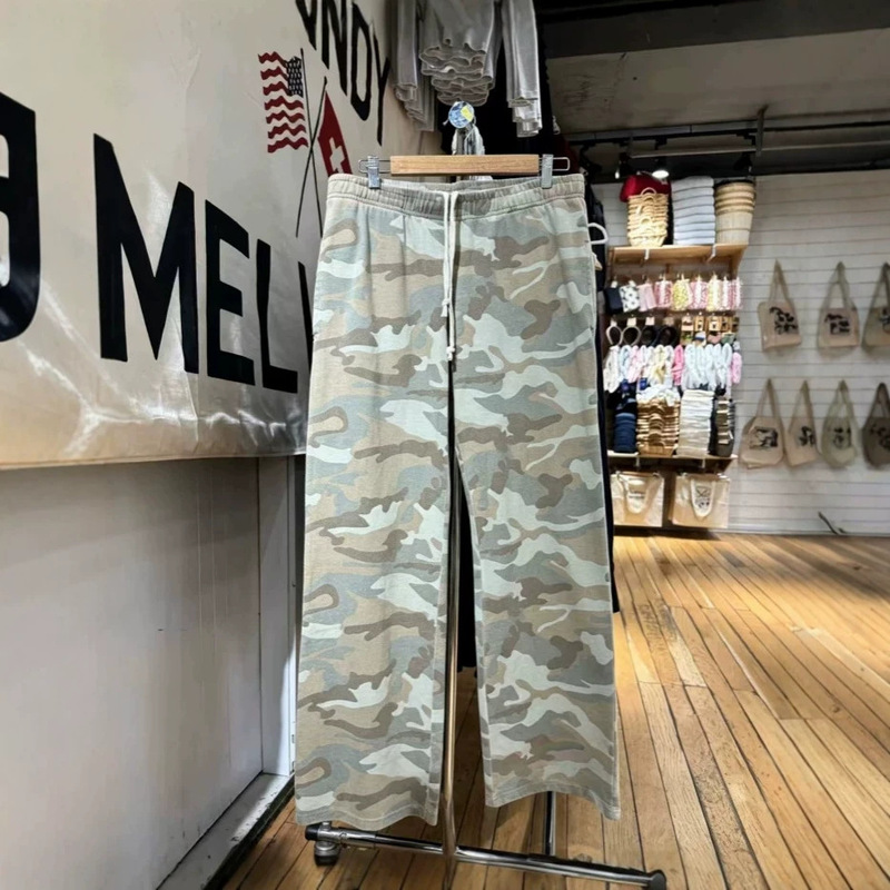 Bm Style American Low-Waist Drawstring Camouflage Straight-Leg Pants for Women, Bm Casual Slim-Fit Elastic Waist Wide-Leg Sweatpants [with Pockets]