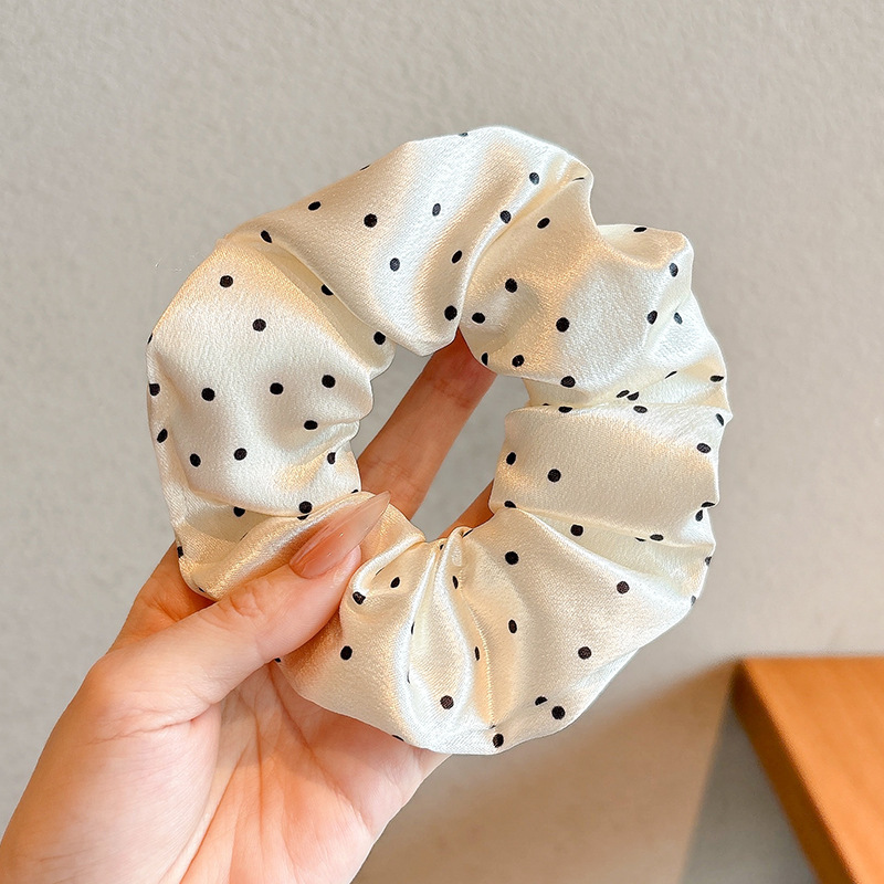 Accesorio para el cabello de estilo francés para mujer, pañuelo cuadrado simple, coletero de gran tamaño con ribete de encaje.