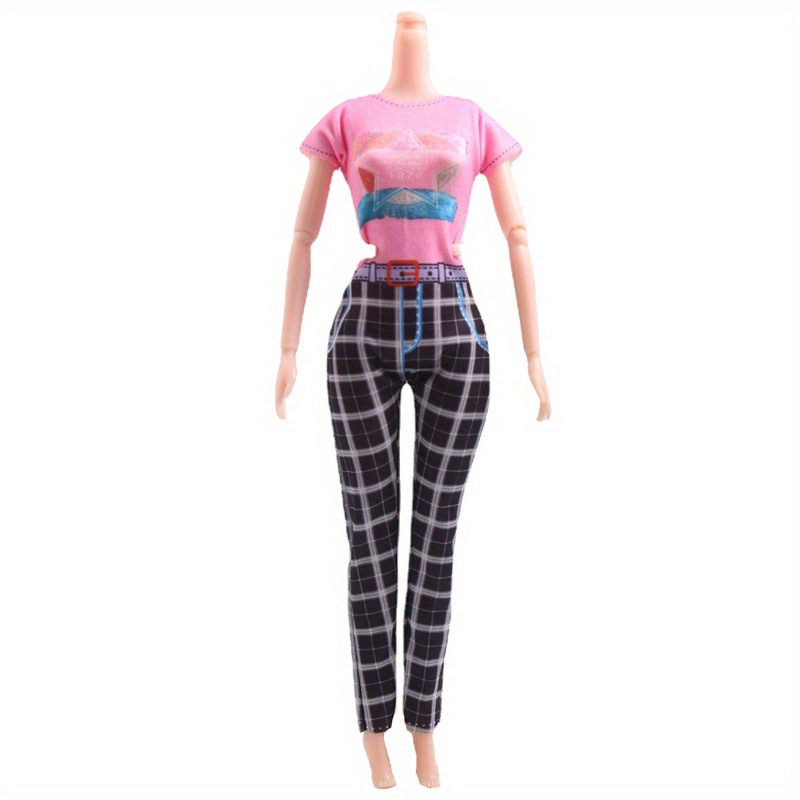 Cross-border new Barbie doll accessories powder jumpsuit 26-30cm doll doll clothes manufacturers straight hair