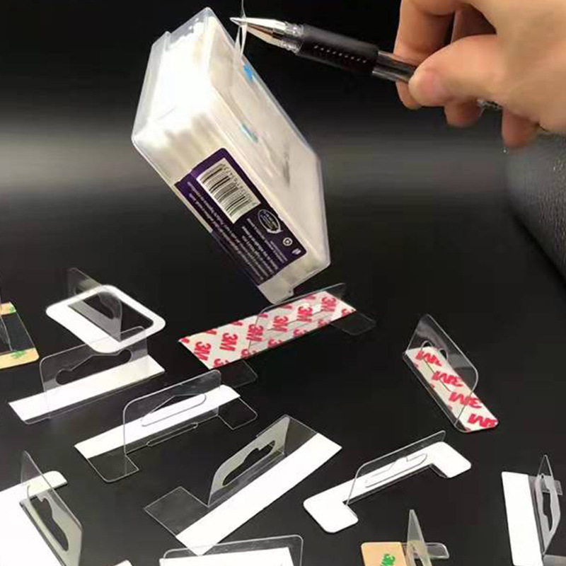 Wholesale Pvc Self-Adhesive Hooks, Color Box High-Viscosity Transparent Double-Sided Adhesive Hooks, Multi-Specification Pet Aircraft Hole Hook Stickers