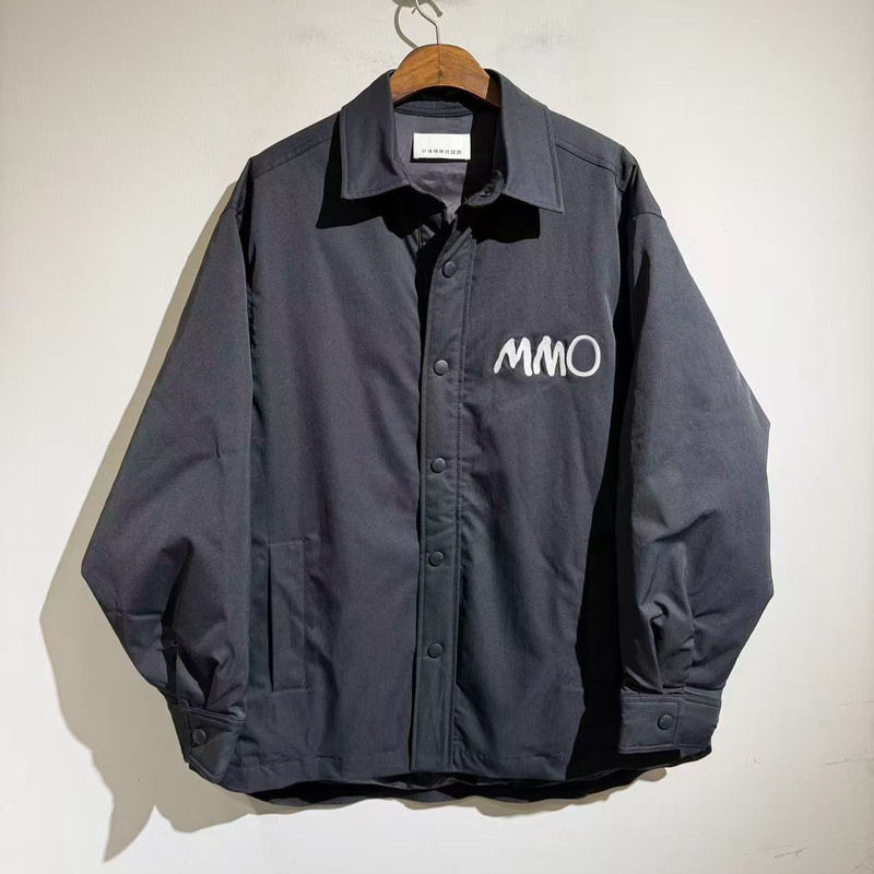 2025 New Embroidered Shirt Aw Japanese Style Lapel Quilted down Jacket Mid-Length Warm Jacket