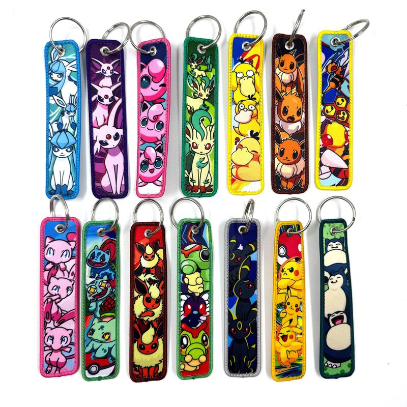 In-Stock Pokémon Cartoon Anime Pet Character Woven Keychain Pokémon Fabric Pendant Decoration In-Stock Pokémon Cartoon Anime Pet Character Woven Keychain Pokémon Fabric Pendant Decoration