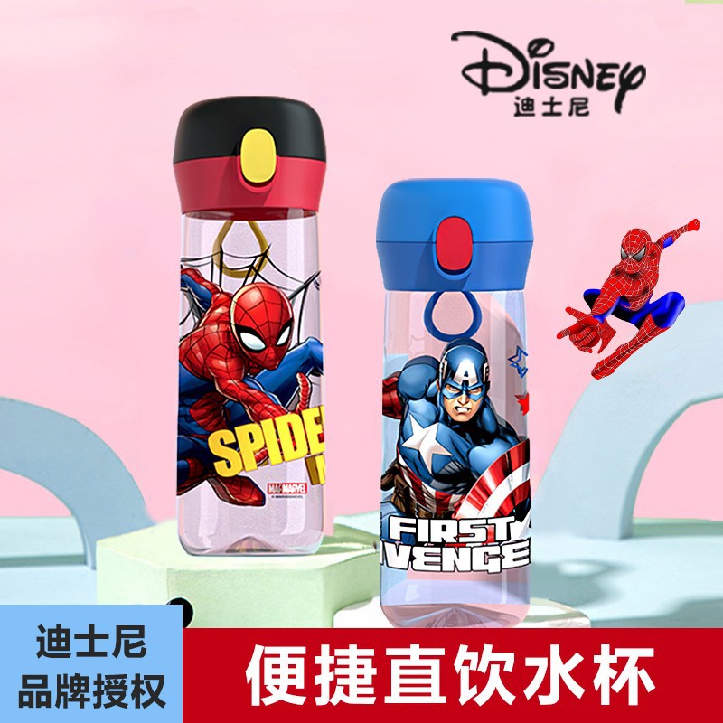 Детская бутылка для воды Disney для школы, портативная бутылка для воды для летнего спорта, устойчивая к падениям чашка для прямого питья для мальчиков и девочек
