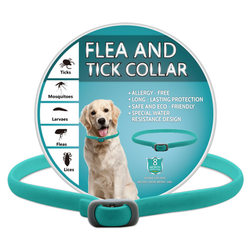 강아지용 하늘색 혼합 소재 목걸이