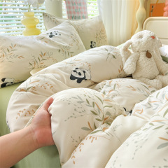 A-type water-wash cotton double-layer sheet set four-piece bed canopy set three-piece bedding duvet cover sheet set fresh and clean wholesale