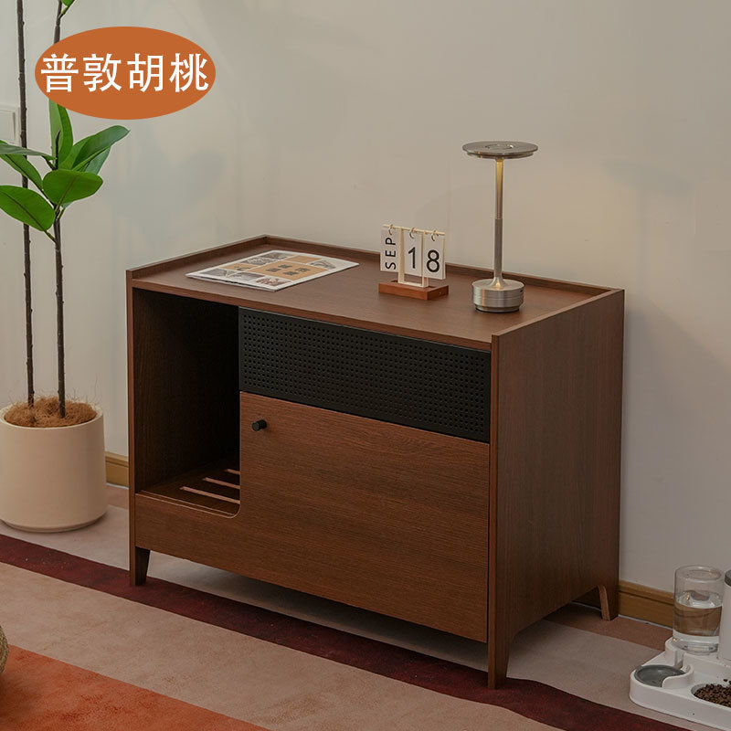 Pudong Walnut(자체 설치)에는 어울리는 고양이 배변 상자와 모래 필터 상자가 함께 제공됩니다.