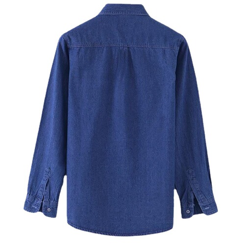 Denim long sleeve shirt autumn middle-aged men cotton quality loose casual large size shirt for men office workwear