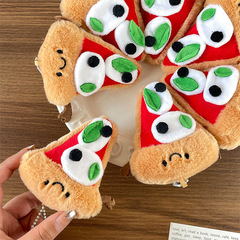 ネットレッドかわいい萌えピザケーキのペンダントぬいぐるみのチーズバッグのキーホルダー人形