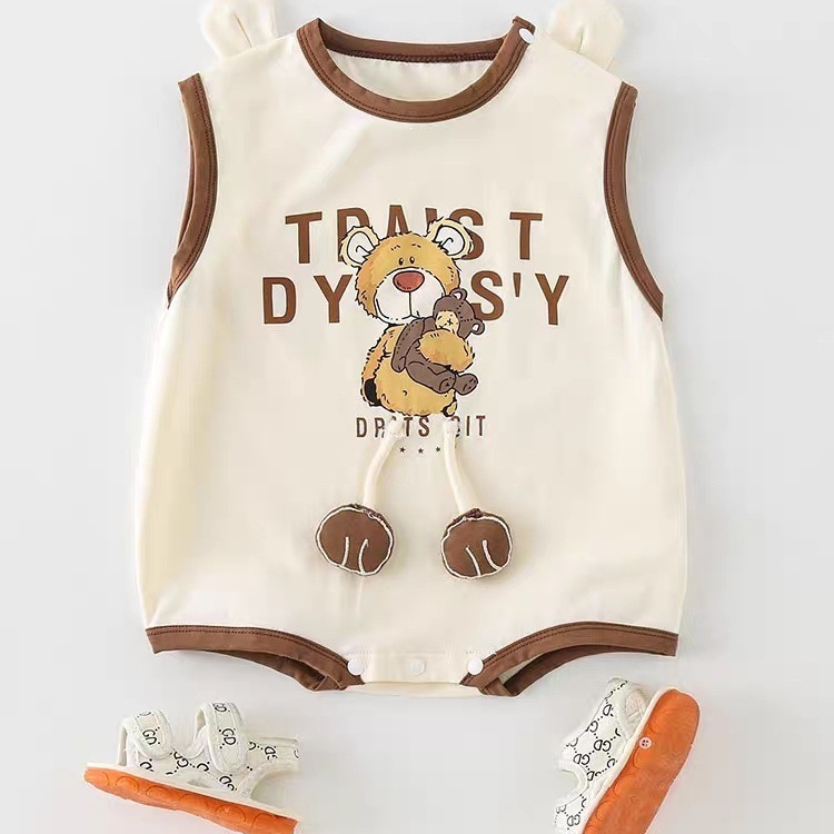 Chaleco de bebé, triangulo, ropa de verano, hombres y mujeres recién nacidos, entrepierna abierta, ropa de una pieza, ropa de salida, estilo fino de verano