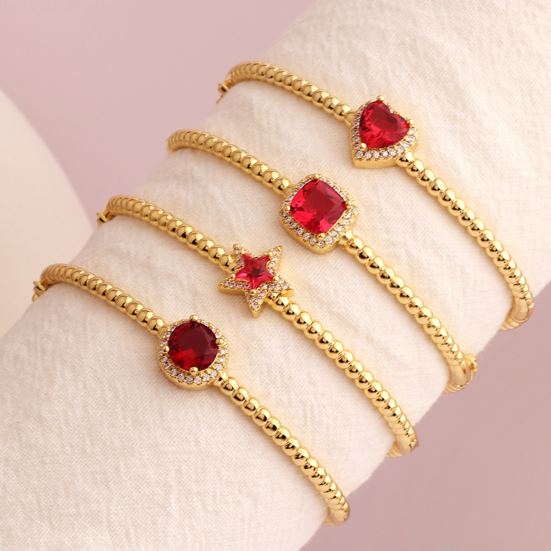 Fashion Geometric Copper Plating Zircon Bangle 1 Piece