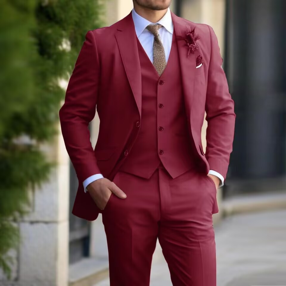2025 negocios transfronterizos ocio hombre tres piezas trajes de boda banquete trajes transfronterizos grandes comercio exterior