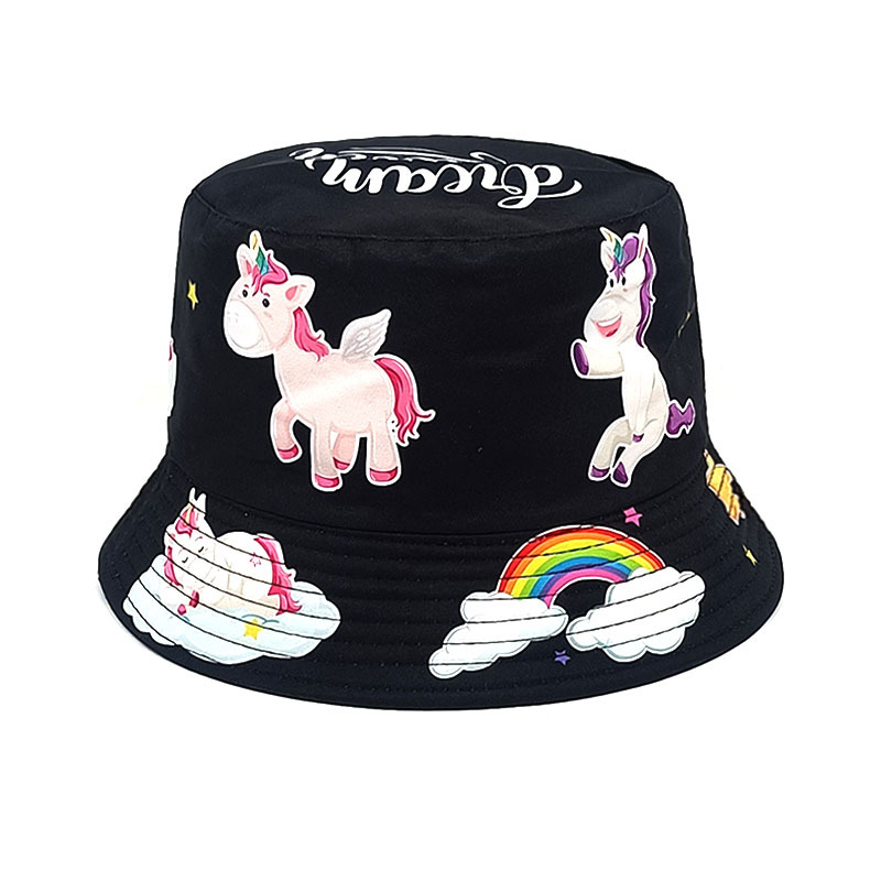 Girl's Cute Simple Style Unicorn Printing Bucket Hat display picture 8