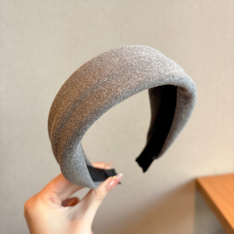 Yi Mengling con el mismo cráneo alto tejido banda de cabello mujer no estrangular la presión de cabello banda de cabello de borde ancho adornamiento de cabello rojo lavar la cara tarjeta de cabello