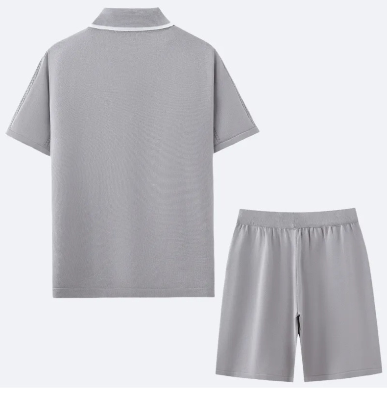 Set due pezzi uomo polo in maglia stile business casual_voghion.com