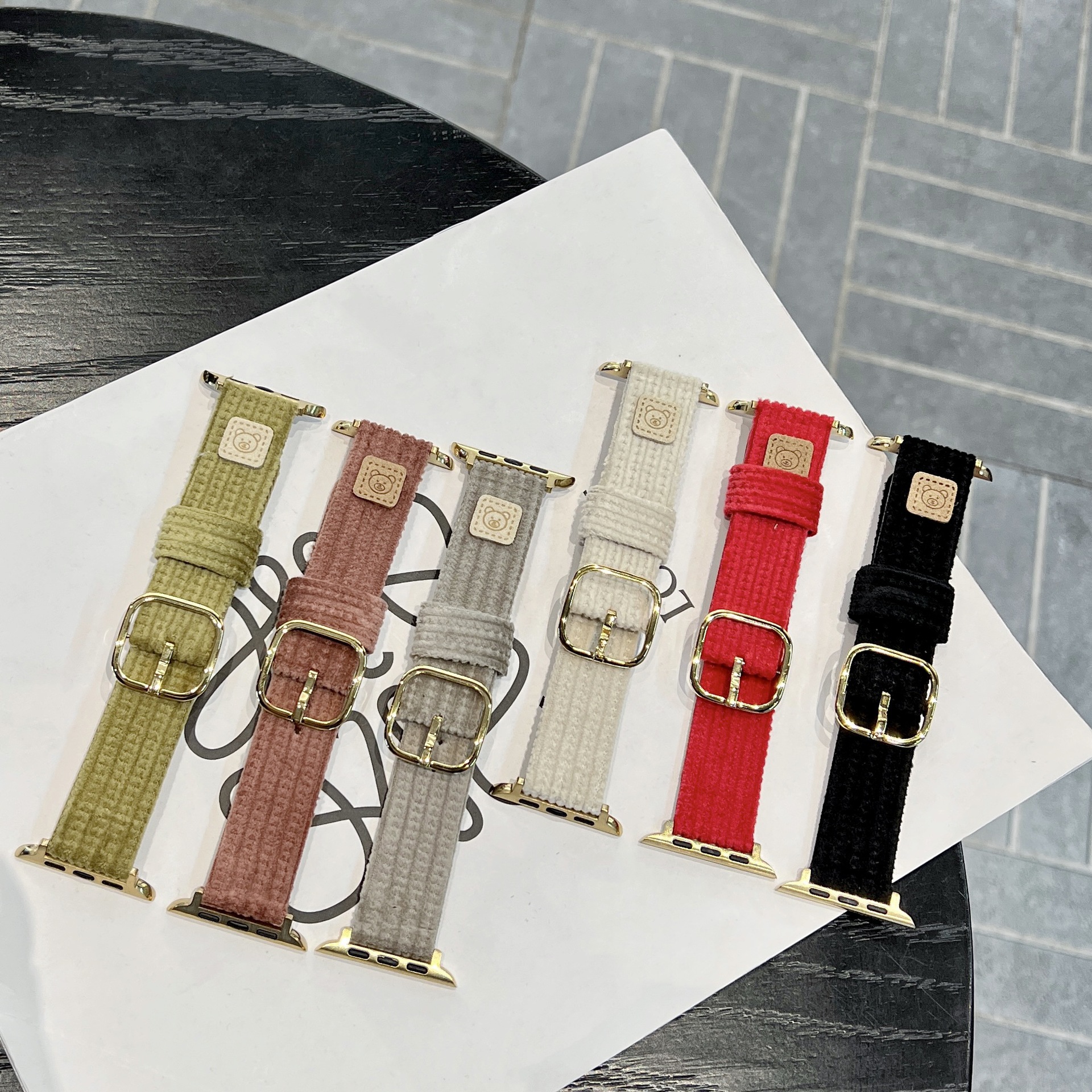 Corduroy Bear Strap for Apple Watch applewatchS10 Strap iwatch987 Generation se Women