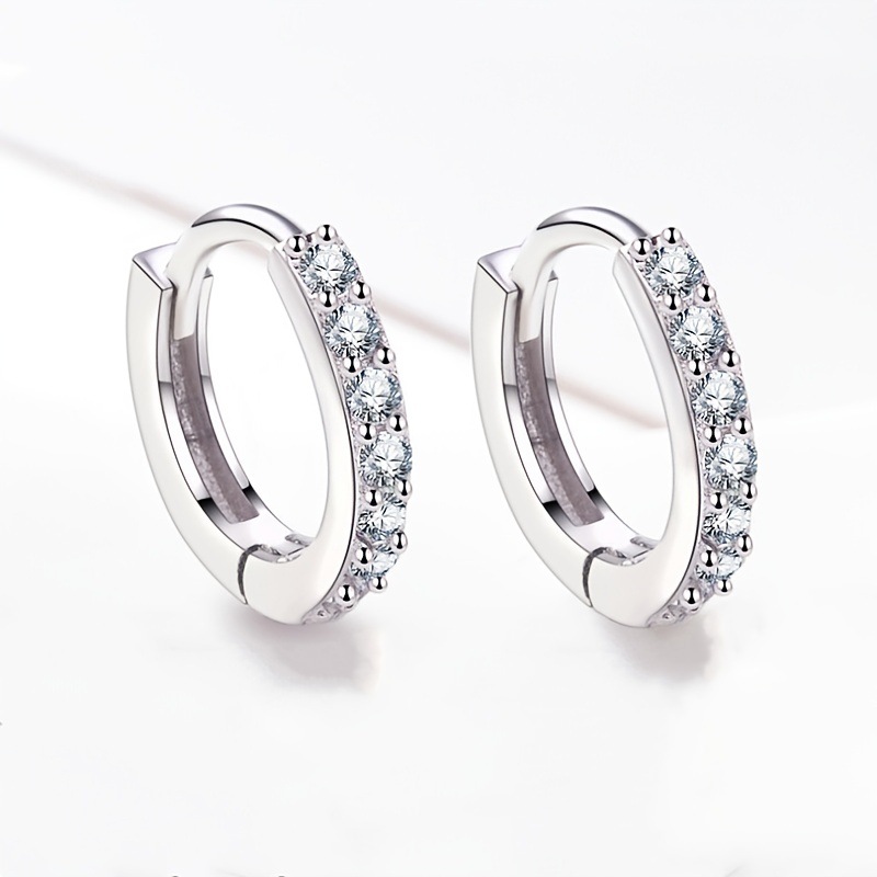 Pendientes de plata 925 con circonitas, estilo coreano (venta caliente Amazon)