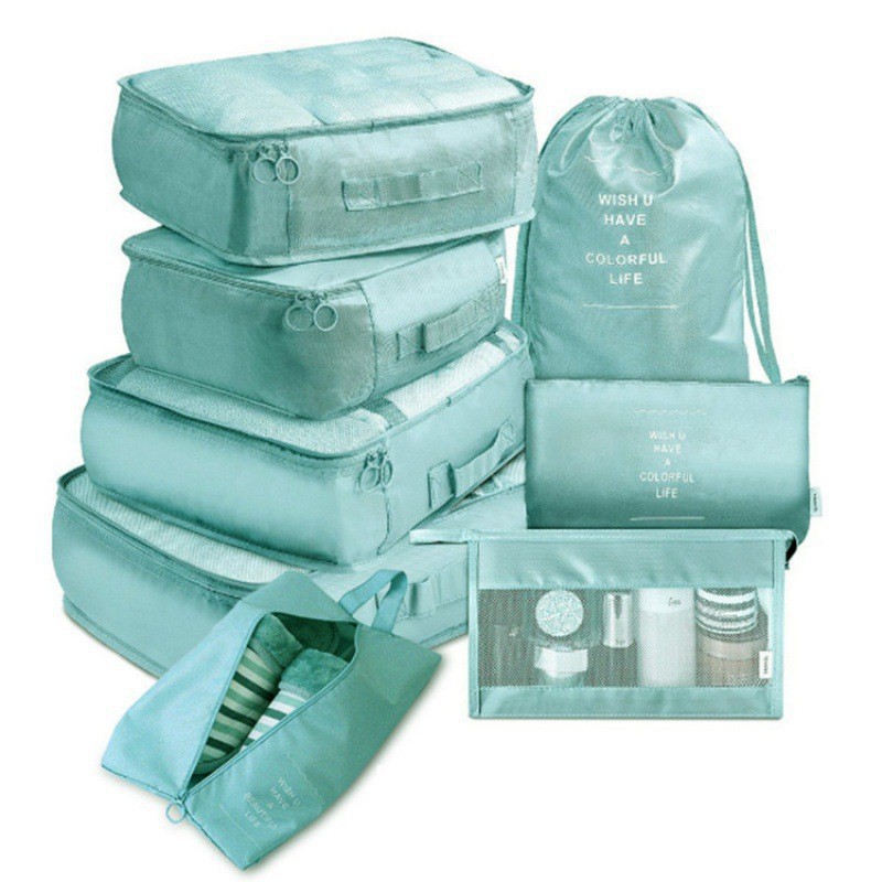 Eight-piece toiletry bag set-bright blue