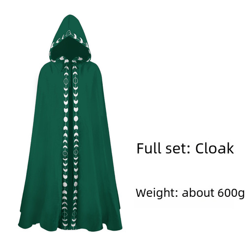 New European and American Hooded Cape Large Size Medieval Renaissance 5 Color Cloak Halloween Costume Cosplay Performance Costume