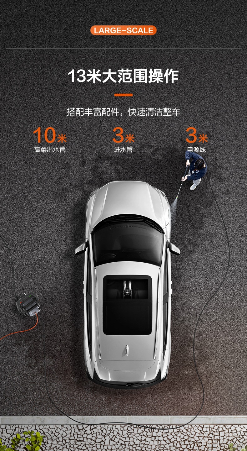 Yili Car Washing Machine High-Pressure Water Gun Household 220V Booster Pump Powerful Floor Cleaning Machine Portable Car Washing Tool
