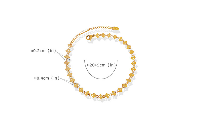 Simple Style Rhombus Stainless Steel Anklet display picture 1