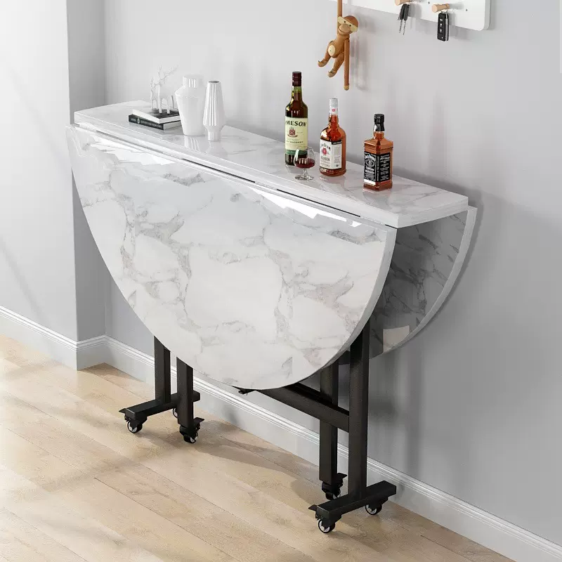 简易折叠桌圆桌面 简约可移动餐桌家用吃饭桌子出租屋小户型圆桌