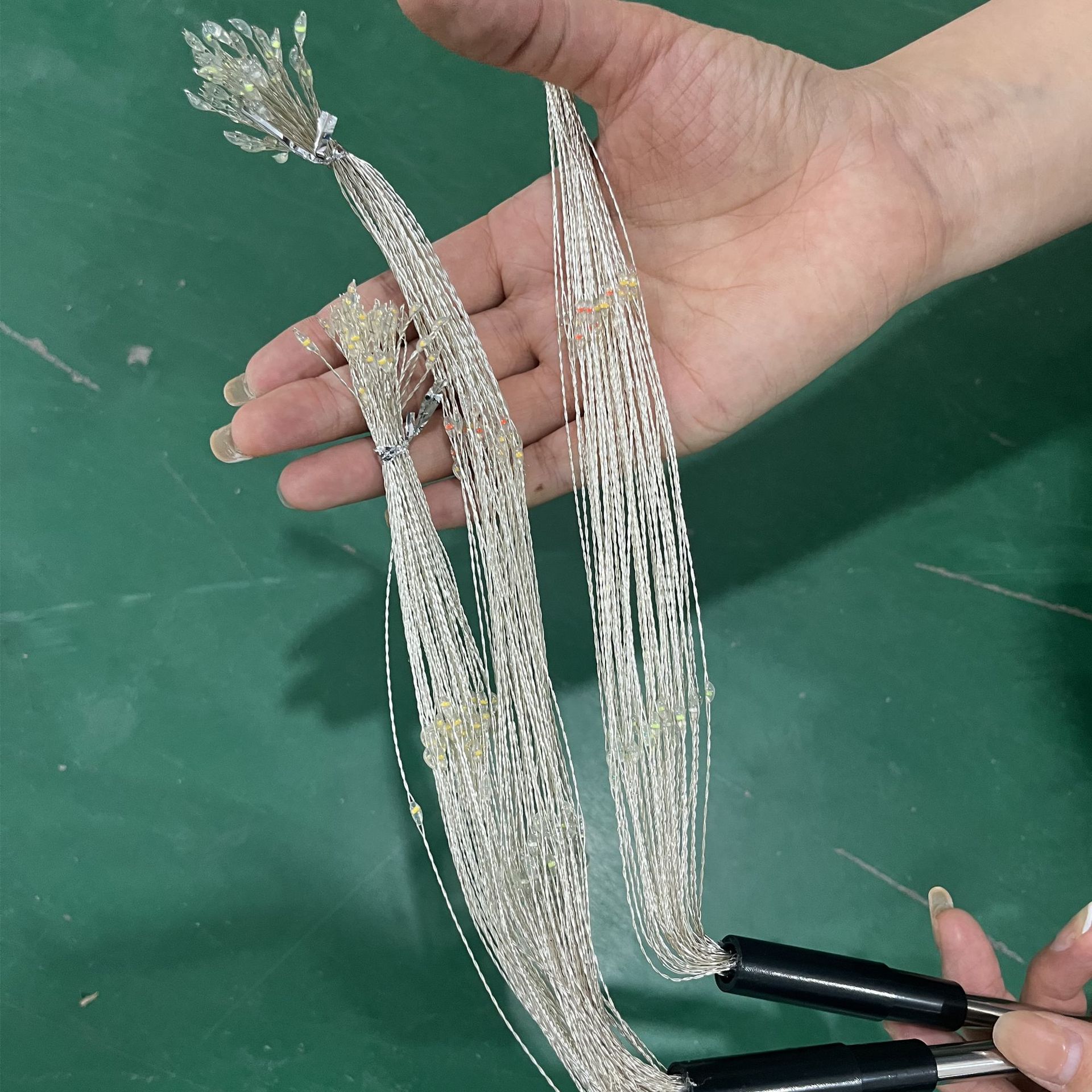 LED solar enchufe de tierra lámpara de humo estrellado alambre de cobre Cadena de luz de color patio al aire libre Vacaciones de Navidad Cadena de luz decorativa