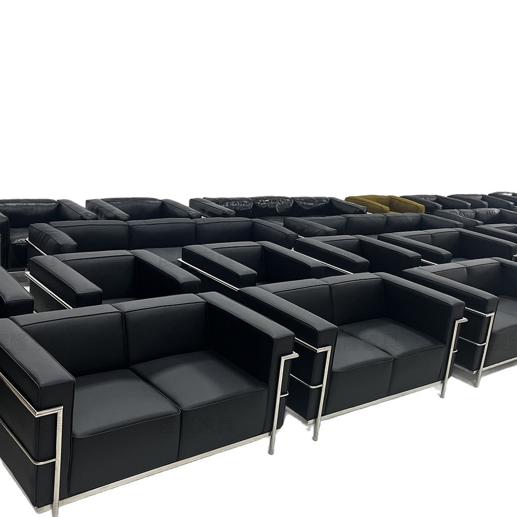 Sofá de cuero transfronterizo 4S tienda LC3 Corbusier sofá de oficina diseñador de muebles de cuero sofá de oficina