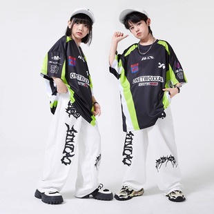 Hip-hop Children's Fashion Clothing Boys Hip-hop suit Fashion Brand HIPHOP Performance Clothing Summer Short-sleeved Sports Meeting Clothing Handsome