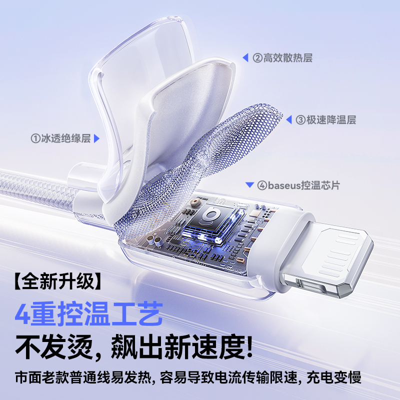 适用苹果冰透快充数据线适用苹果15-16华为手机typec闪充6A编织线|undefined