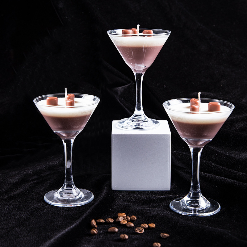 クリエイティブアロマキャンドル高級感コーヒーアロマキャンドル水晶高足カップ個性カップワックス雰囲気装飾キャンドル